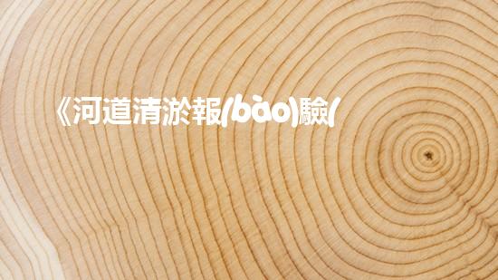 《河道清淤報(bào)驗(yàn)：提高效率，守護(hù)良好生態(tài)》
