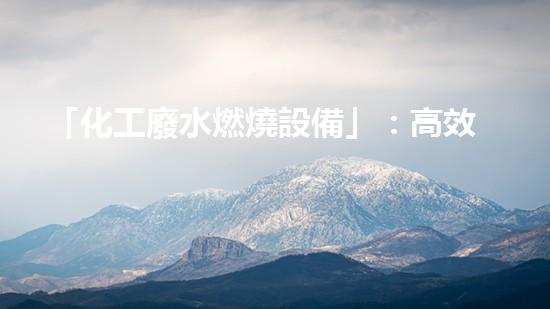 「化工廢水燃燒設備」：高效處理廢水，促進化工產(chǎn)業(yè)可持續(xù)發(fā)展