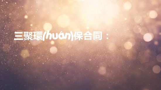 三聚環(huán)保合同：關(guān)鍵合同解讀