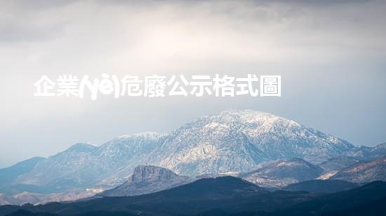 企業(yè)危廢公示格式圖片未知風(fēng)險下的化工設(shè)施：解密隱藏的安全挑戰(zhàn)
