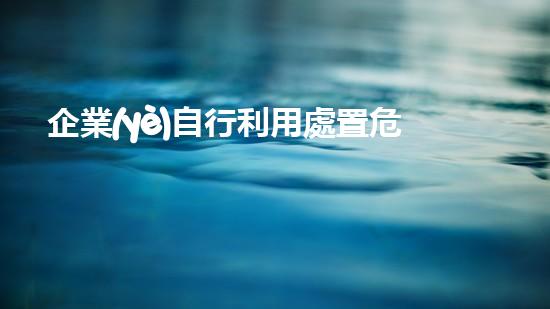 企業(yè)自行利用處置危險(xiǎn)廢物化工安全拆除：技術(shù)革新與挑戰(zhàn)