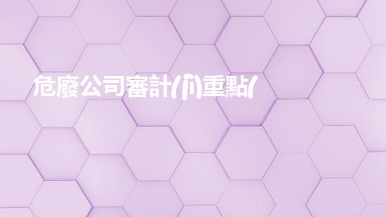 危廢公司審計(jì)重點(diǎn)危險(xiǎn)物質(zhì)處理的前沿技術(shù)是什么？