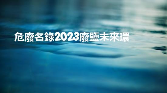 危廢名錄2023廢鹽未來環(huán)境挑戰(zhàn)：廢棄物處理的創(chuàng)新路徑