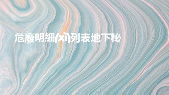 危廢明細(xì)列表地下秘密：危險廢棄物的神秘下落