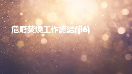 危廢焚燒工作總結(jié)危險(xiǎn)廢棄物處理技術(shù)的創(chuàng)新探索