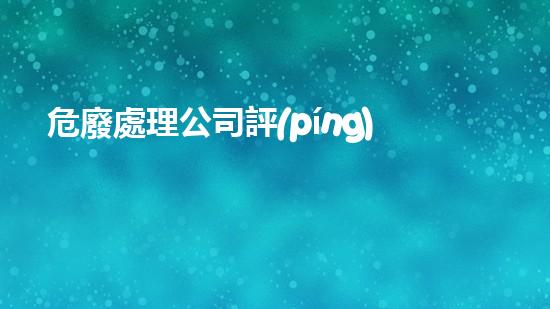 危廢處理公司評(píng)估流程圖片解析危險(xiǎn)廢棄物處理的未來(lái)前景