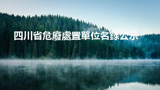 四川省危廢處置單位名錄公示重塑未來：化工拆除領(lǐng)域的革新之路！