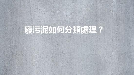 廢污泥如何分類處理？