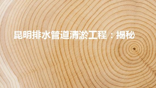 昆明排水管道清淤工程：揭秘城市底下的黑暗秘密！